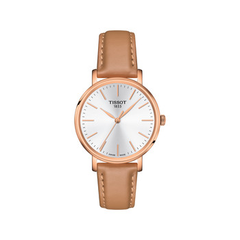 TISSOT T-classic dameshorloge met beige leren band