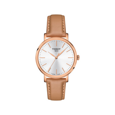 TISSOT T-classic ladies' watch with beige leather strap