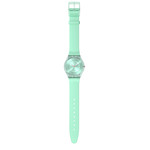 Montre SWATCH Skin Classic biosourced Pastelicious teal femme bracelet silicone vert - vue D1