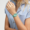 Montre SWATCH Skin Classic biosourced Pastelicious teal femme bracelet silicone vert - vue Vporté 2