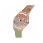 Montre SWATCH Gent biosourced Turner's Scarlet sunset femme bracelet silicone rose - vue 2