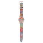 Montre SWATCH Gent biosourced Turner's Scarlet sunset femme bracelet silicone rose - vue D1