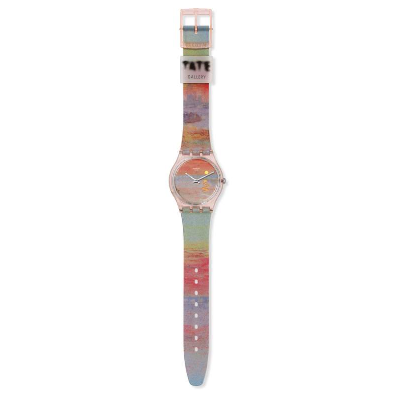 Montre SWATCH Gent biosourced Turner's Scarlet sunset femme bracelet silicone rose - vue D1