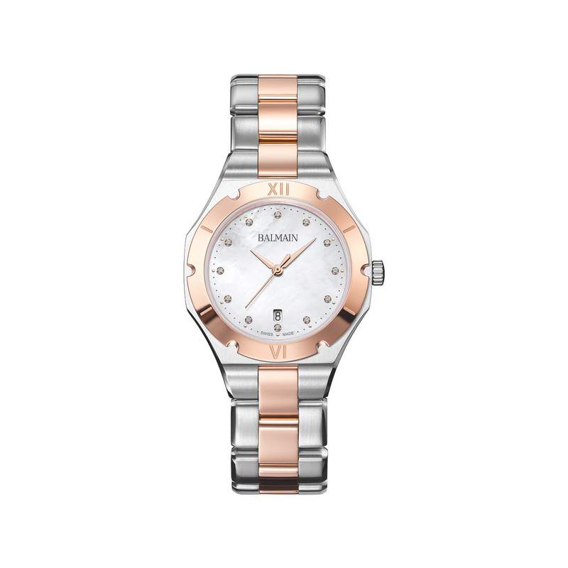 Montre BALMAIN downtown femme bracelet acier inoxydable bicolore rose - vue 1