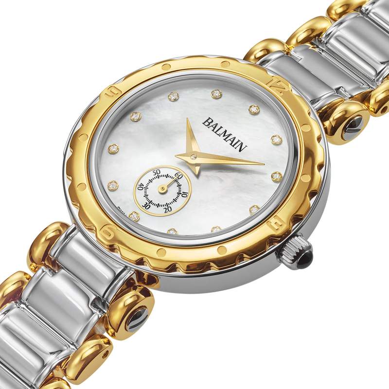 Montre BALMAIN downtown femme bracelet acier inoxydable bicolore jaune - vue D1