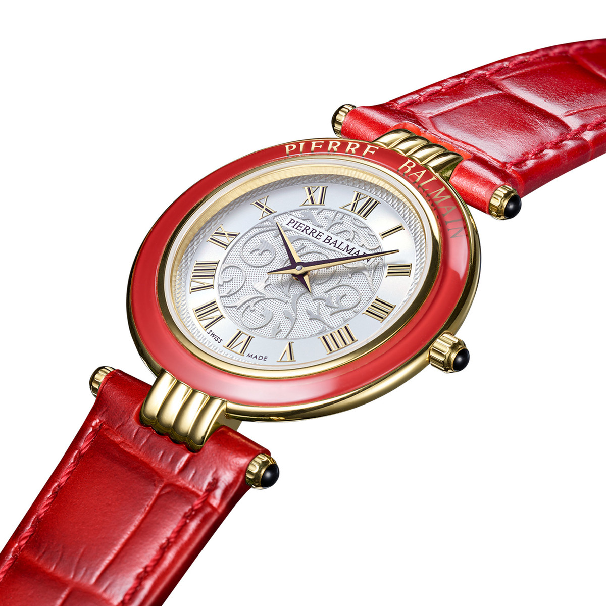 Montre BALMAIN tradition femme bracelet cuir rouge foncé - vue D1