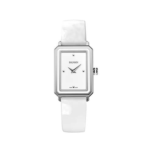 Montre BALMAIN trendies femme bracelet cuir vernis blanc