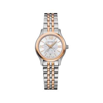 BALMAIN tradition dameshorloge roestvrijstalen schakelband tweekleurig roze