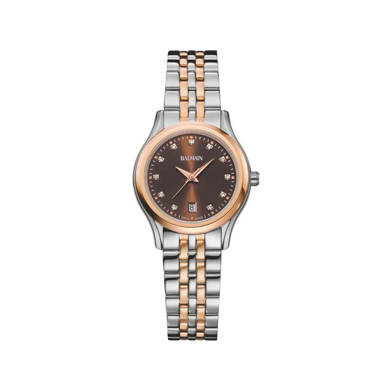 Montre BALMAIN tradition femme bracelet acier inoxydable bicolore rose - vue 1
