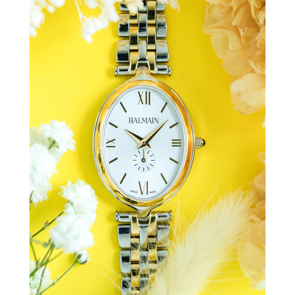Montre BALMAIN tradition femme bracelet acier inoxydable bicolore jaune - vue D2