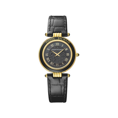 Montre BALMAIN tradition femme bracelet cuir noir - vue 1