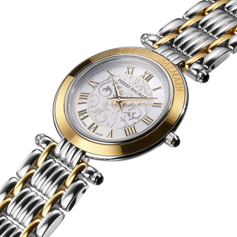 Montre BALMAIN tradition femme bracelet acier inoxydable bicolore jaune - vue D1