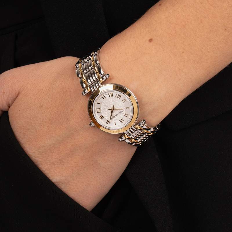 Montre BALMAIN tradition femme bracelet acier inoxydable bicolore jaune - vue porté 2