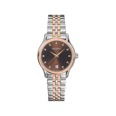 Montre BALMAIN tradition femme cadran nacre bracelet acier inoxydable bicolore rose - vue 1