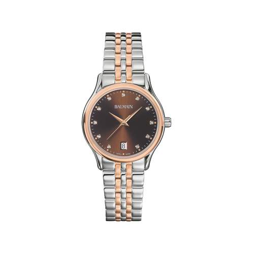 Montre BALMAIN tradition femme cadran nacre bracelet acier inoxydable bicolore rose
