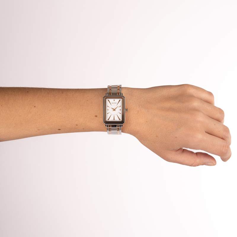 Montre BALMAIN trendies femme bracelet acier inoxydable bicolore rose - vue porté 3