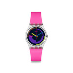 Montre SWATCH mixte bracelet silicone rose - vue 1