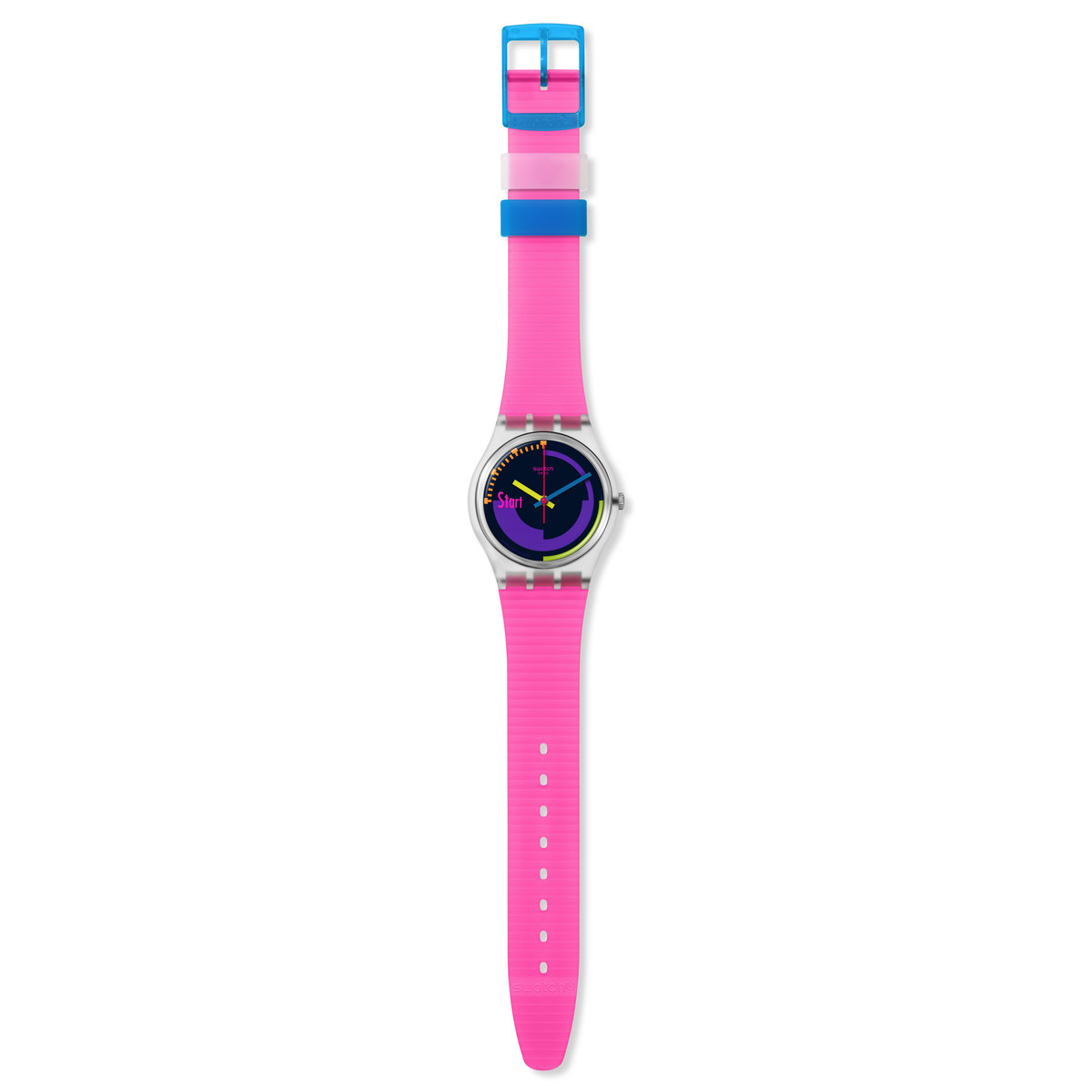 Montre SWATCH femme bracelet silicone rose - vue D1