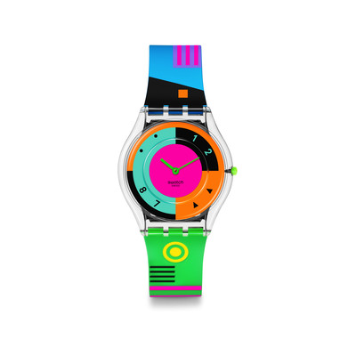 Montre SWATCH mixte bracelet silicone multicolore - vue 1
