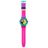 Montre SWATCH mixte bracelet silicone rose - vue VD1