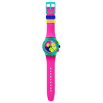 SWATCH watch with pink silicone strap - view D1