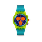 Montre SWATCH mixte bracelet silicone vert - vue 1