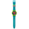 Montre SWATCH mixte bracelet silicone vert - vue VD1