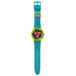 Montre SWATCH mixte bracelet silicone vert - vue D1