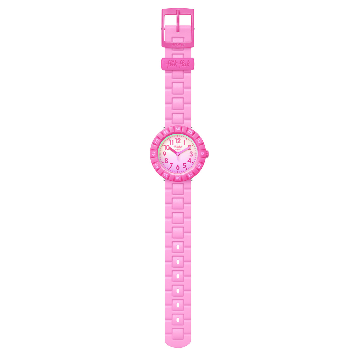 Montre Flik Flak summer splash enfant bracelet silicone rose - vue D1