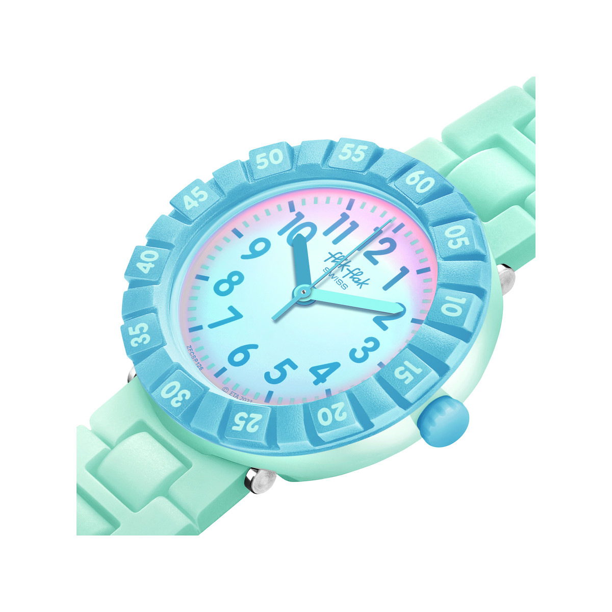 Montre Flik Flak summer splash enfant bracelet silicone bleu - vue 2