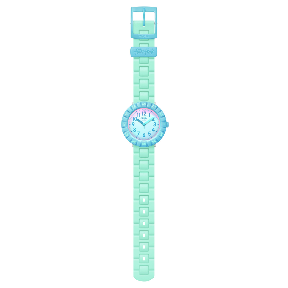 Montre Flik Flak summer splash enfant bracelet silicone bleu - vue D1