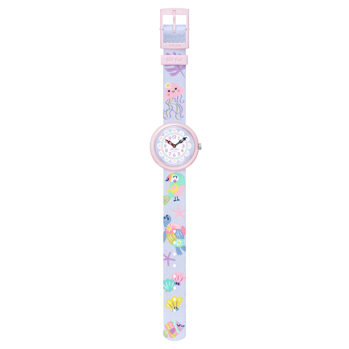 Montre Flik Flak x faber-castell enfant bracelet plastique violet - vue D1