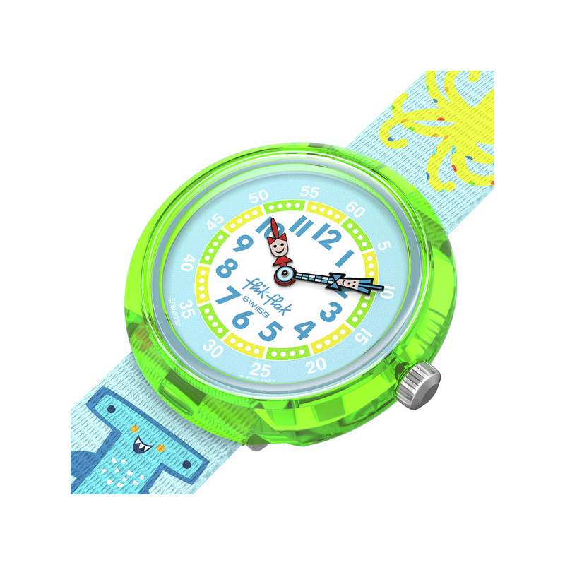 Montre Flik Flak x faber-castell enfant bracelet plastique bleu - vue 2