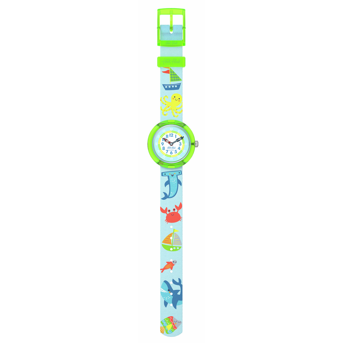 Montre Flik Flak x faber-castell enfant bracelet plastique bleu - vue D1