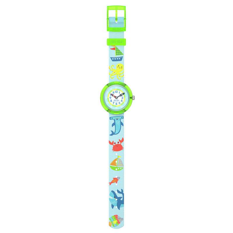 Montre Flik Flak x faber-castell enfant bracelet plastique bleu - vue D1