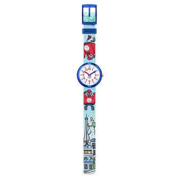 Montre Flik Flak paris 2024 enfant bracelet plastique bleu