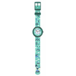 Montre Flik Flak time to discover enfant bracelet tissu vert - vue D1