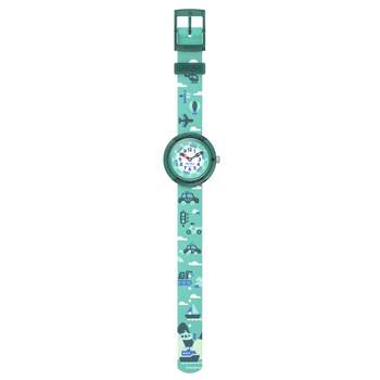 Montre Flik Flak time to discover enfant bracelet tissu vert