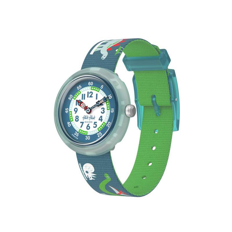 Montre Flik Flak time to discover enfant bracelet tissu bleu - vue 1