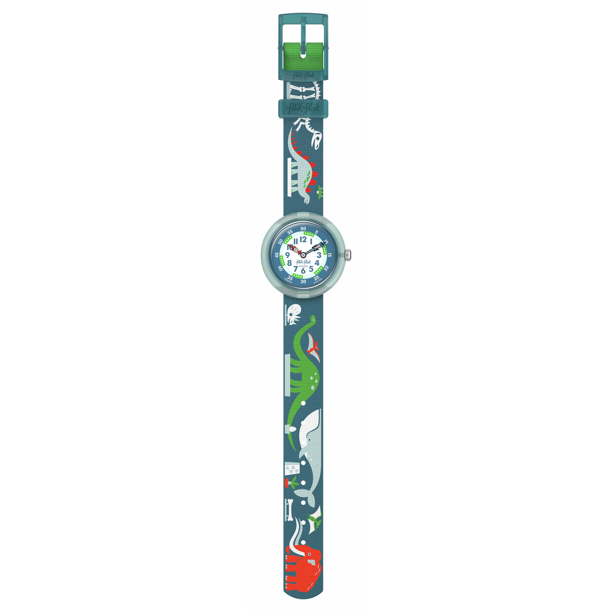 Montre Flik Flak time to discover enfant bracelet tissu bleu - vue D1