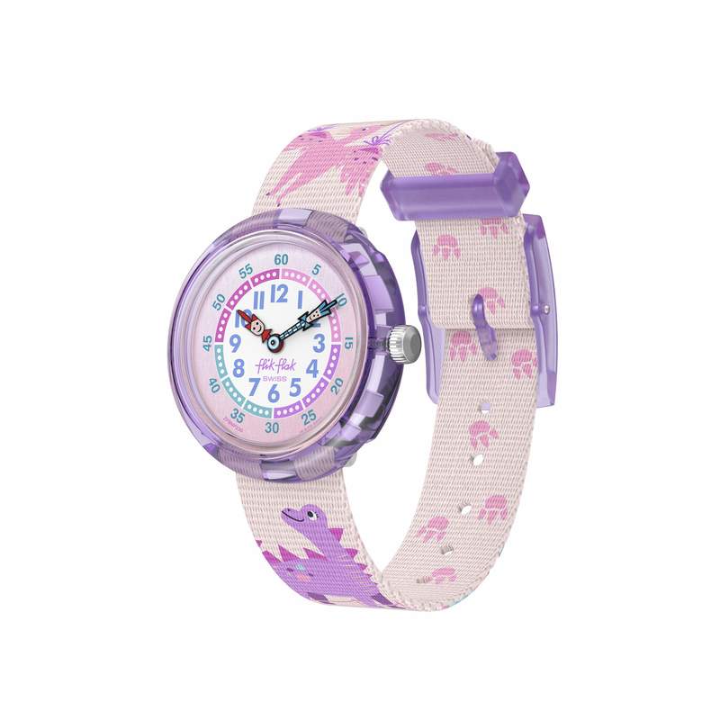 Montre Flik Flak time to discover enfant bracelet tissu rose - vue 1