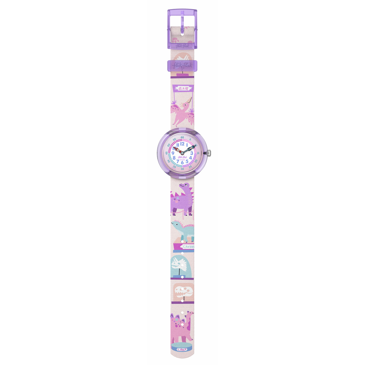 Montre Flik Flak time to discover enfant bracelet tissu rose - vue D1