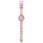 Montre Flik Flak time to discover enfant bracelet tissu jaune - vue D1