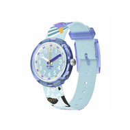 Montre Flik Flak time to discover enfant bracelet tissu bleu