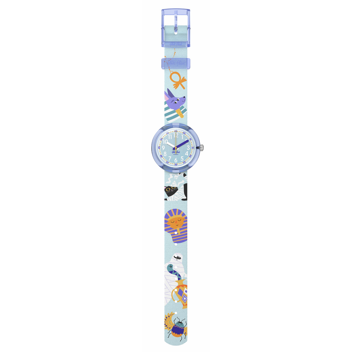 Montre Flik Flak time to discover enfant bracelet tissu bleu - vue D1