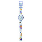 Montre Flik Flak time to discover enfant bracelet tissu bleu - vue D1