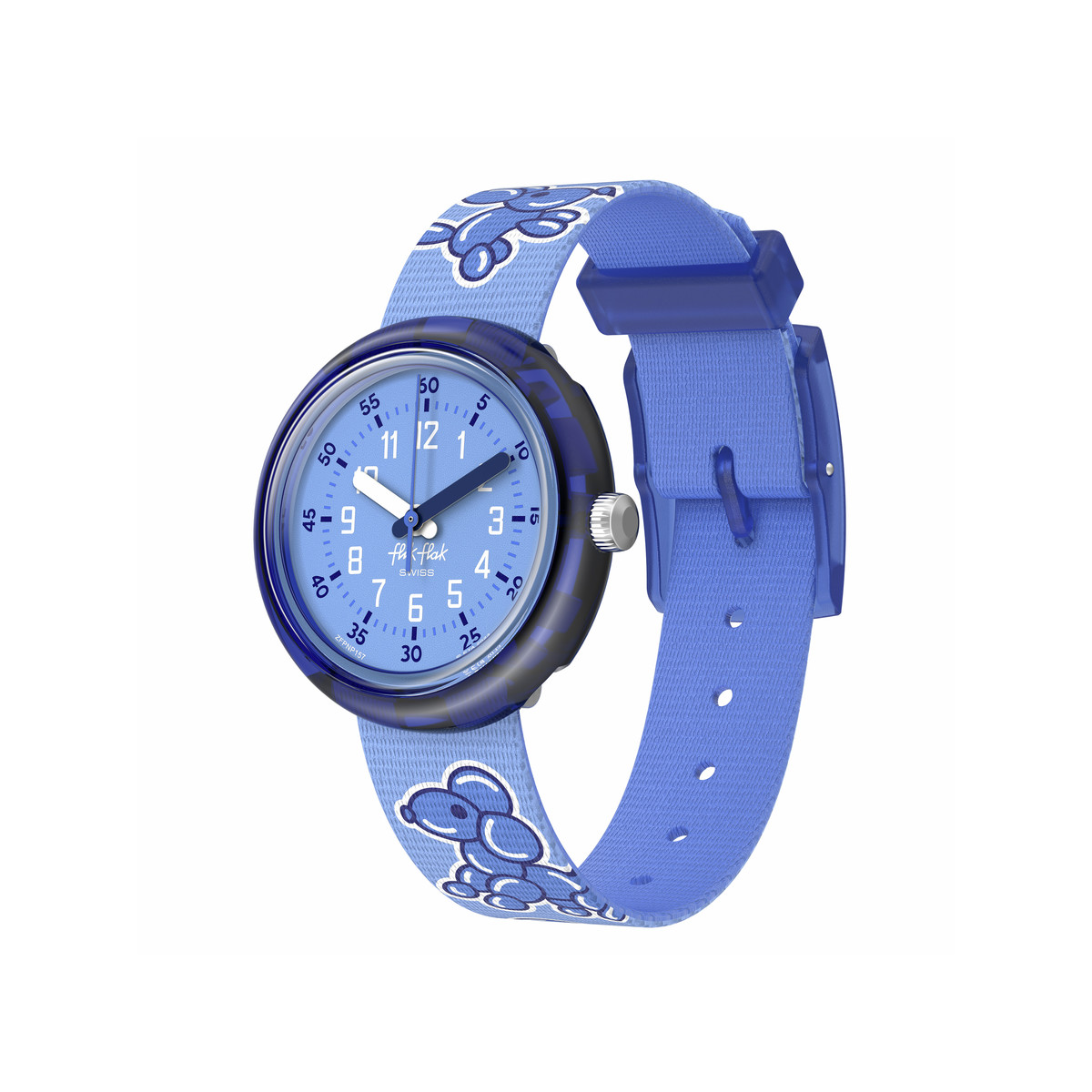 Montre Flik Flak time to discover enfant bracelet tissu bleu