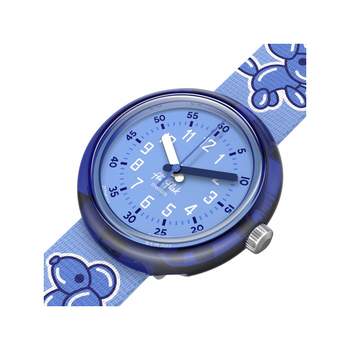 Montre Flik Flak time to discover enfant bracelet tissu bleu