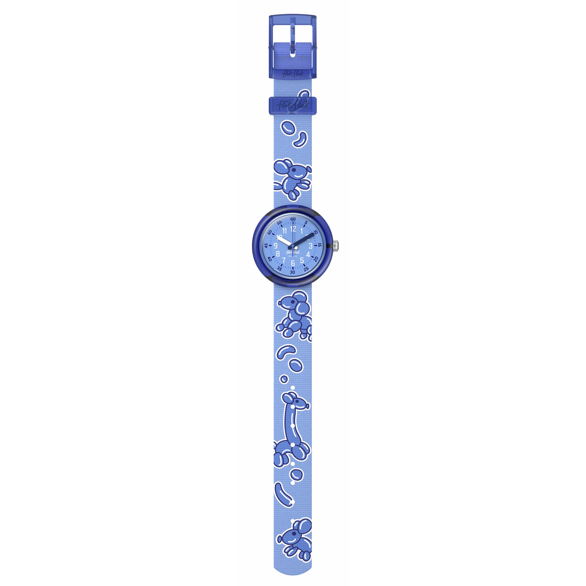 Montre Flik Flak time to discover enfant bracelet tissu bleu - vue D1