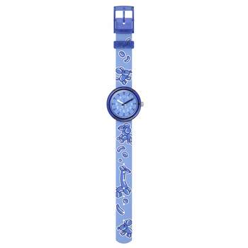 Montre Flik Flak time to discover enfant bracelet tissu bleu